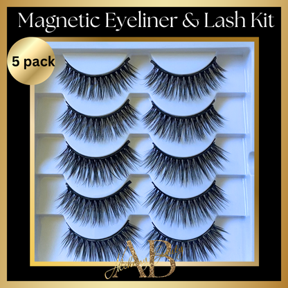 5 pack - Magnetic Eyeliner Eyelash Eye Lash Makeup Kit