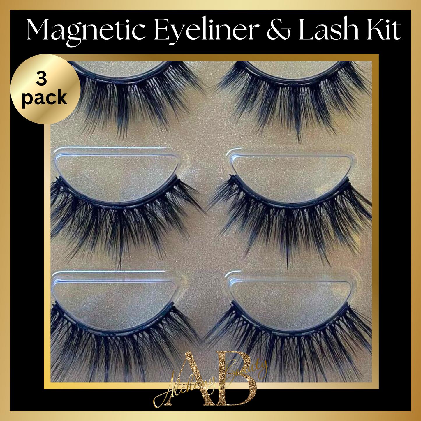 3 pack -  Magnetic Eyeliner Eyelash Eye Lash Makeup Kit