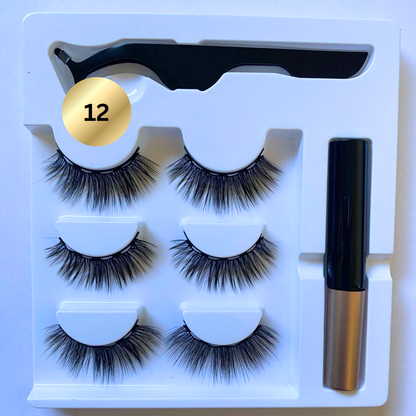 3 pack -  Magnetic Eyeliner Eyelash Eye Lash Makeup Kit