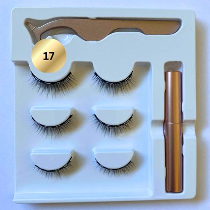 3 pack -  Magnetic Eyeliner Eyelash Eye Lash Makeup Kit