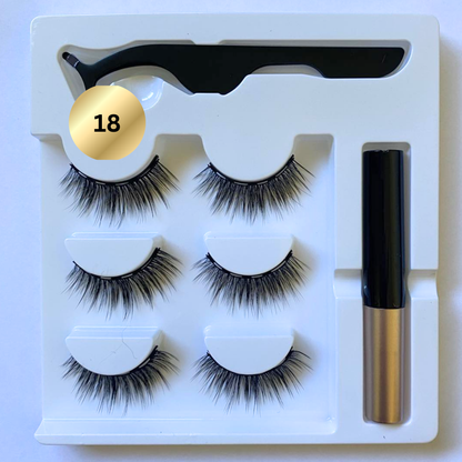 3 pack -  Magnetic Eyeliner Eyelash Eye Lash Makeup Kit