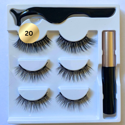 3 pack -  Magnetic Eyeliner Eyelash Eye Lash Makeup Kit