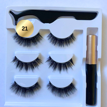 3 pack -  Magnetic Eyeliner Eyelash Eye Lash Makeup Kit