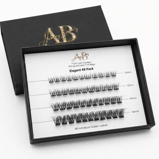 Flash Lash Elegant pre-glued cluster lashes 48 pack by Alchemy Beauty